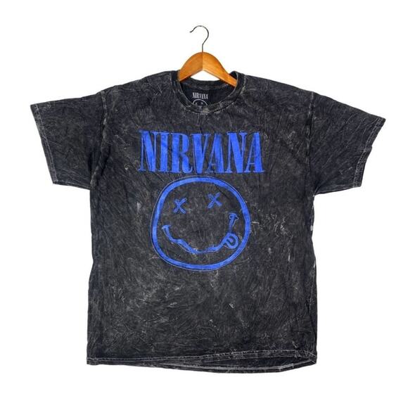 Nirvana Nevermind Smiley Short Sleeve Unisex Band T Shirt Crew Neck XL Grey - Picture 10 of 15